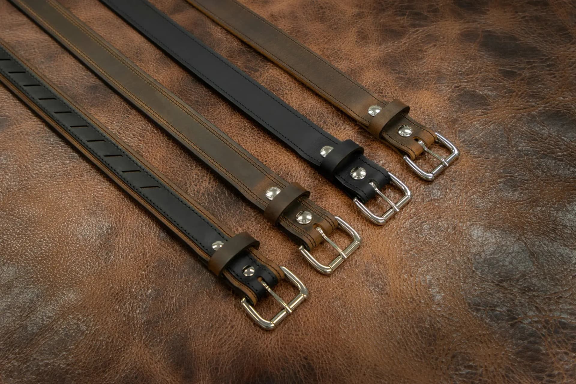 Premium leather belts at Enoch Tailor Shop
